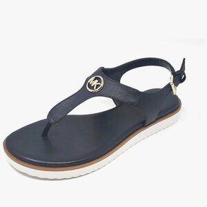 MICHAEL Michael Kors Black Judy Thong Slingback Sandals with Logo Emblem Size 9M